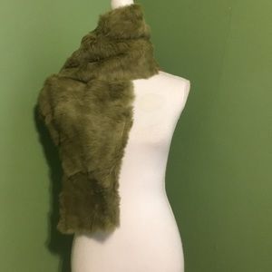 Beautiful soft green‎ faux fur scarf